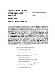 English Worksheet: reading