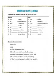 English worksheet: different  jobs