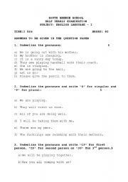 English Worksheet: Test on English Language for Grade III and IV