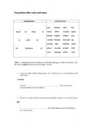 English worksheet: dependent preposions ( FCE practice)