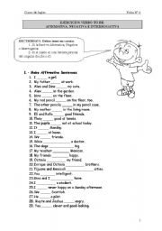 English Worksheet: to be