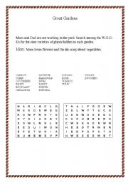 English worksheet: Great Gardens