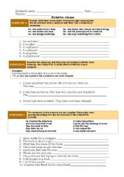 English Worksheet: Relative clause