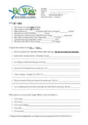 English worksheet: Present Perfect practice