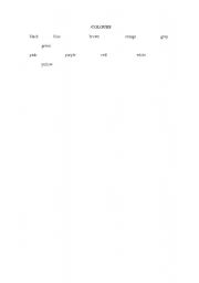 English Worksheet: colours