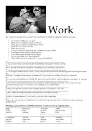 English worksheet: Talking about work