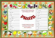 English Worksheet: FRUIT