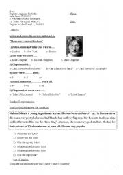 English worksheet: test your knowledge