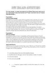 English worksheet: reading comprehension