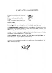 English Worksheet: informal letter