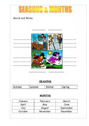 English Worksheet: Seasons&months