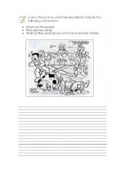 English Worksheet: DESCRIBING A PICTURE