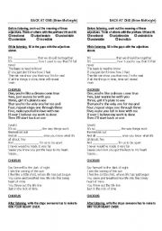 English worksheet: Song: Back at one (Brian McKnight)