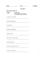 English worksheet: time