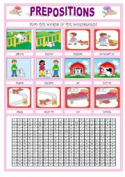 English Worksheet: PREPOSITIONS