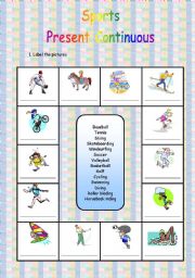 English Worksheet: Present continuous - Sports