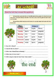 English Worksheet: school