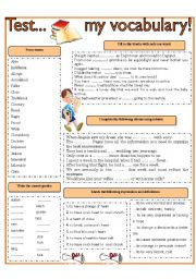 English Worksheet: TEST MY VOCABULARY   2