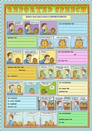 English Worksheet: Reported Speech with Garfield