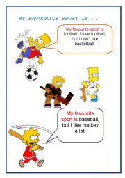 English worksheet: My favourite sport is...