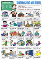 English Worksheet: STUDENTS DOS AND DONTS (THE IMPERATIVE)