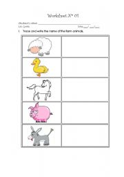 English Worksheet: Farm Animals