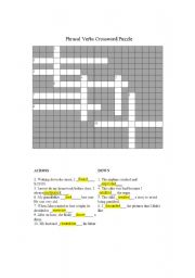 English Worksheet: Phrasal Verbs Crossword Puzzle