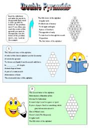 English Worksheet: Double Pyramids