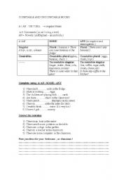 English worksheet: Countable and uncountable nouns 