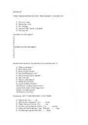 English Worksheet: Revision Present Continuous, possessive adjectives , ability, have got , 