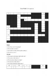 English Worksheet: cross word