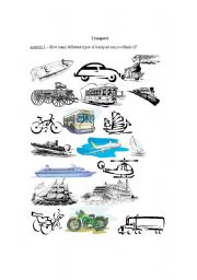 English worksheet: Transport