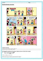 English Worksheet: Reading (comic strip) + consolidation exercise about OBJECT PRONOUNS