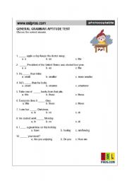 English worksheet: Grammar Quiz