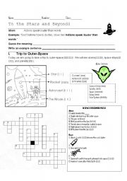 English worksheet: To the Stars and Beyond