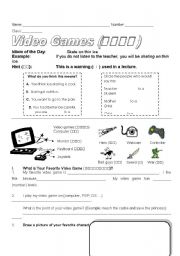 English Worksheet: Video Games