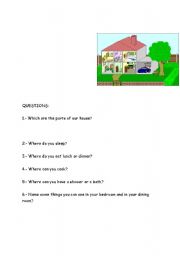 English worksheet: Pars of a house 