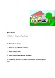 English Worksheet: Pars of a house 