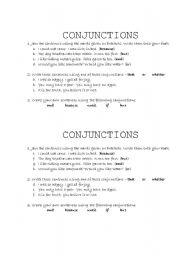 English Worksheet: Conjunctions