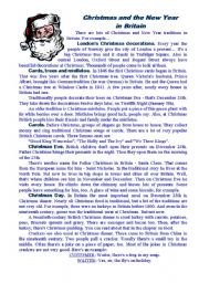 English Worksheet: Christmas in GB