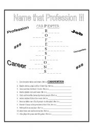 English worksheet: Name that Profession