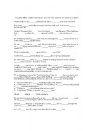 English worksheet: a, an or the