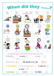English Worksheet: When did they..? Past tense and time