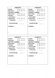 English worksheet: ANECDOTE RUBRIC