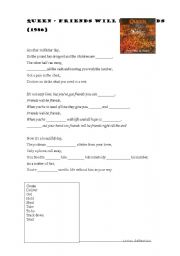 English Worksheet: Queen. Friends will be friends.