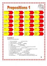 English Worksheet: 8 page- 165 + Sentences to practice prepositions
