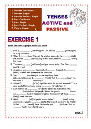 4 pages/146 gap fills Tenses (Active/passive)