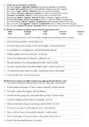 English Worksheet: Reported Speech Advanced