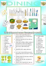 English Worksheet: DINNING