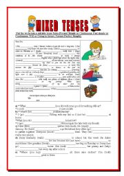 English Worksheet: mixed tenses